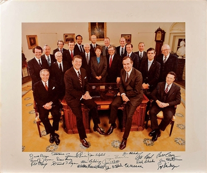 President Ronald Reagan & Cabinet Multi-Signed 16 x 20 Photograph! (JSA)